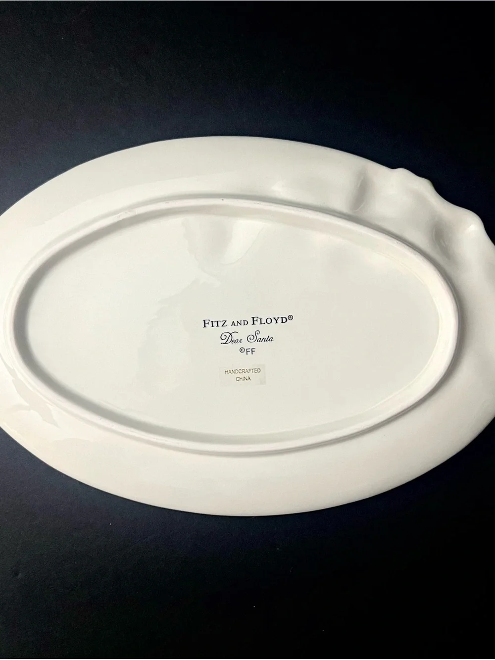 Fitz and Floyd Seasons Greetings Oval Platter - Red, Green, Gold NEW